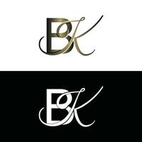 Letter BK luxury modern monogram logo vector design, logo initial vector mark element graphic illustration design template