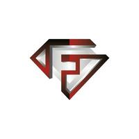 letra F diamante logo elegante diseño, diamante icono plantilla, adecuado para tu empresa vector