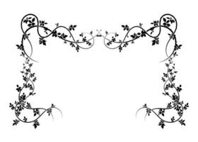 swirled frame with rose hip spines and wickerwork vector