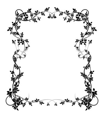 large complex frame pattern with rose hip climbing