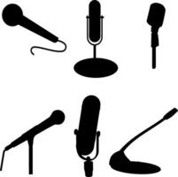 Microphone Silhouette Vector on white background