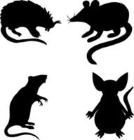 Rat Silhouette Vector on white background