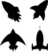 Rocket Silhouette Vector on white background