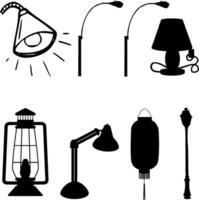 Lamp Silhouette Vector on white background