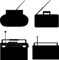 radio silueta vector en blanco antecedentes