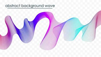 Abstract wave element for design. Digital frequency track equalizer. Stylized line art background. Vector illustration. Wave with dots created using blend tool. Curved wavy line, smooth stripe