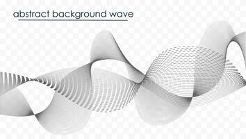 Abstract wave element for design. Digital frequency track equalizer. Stylized line art background. Vector illustration. Wave with dots created using blend tool. Curved wavy line, smooth stripe