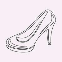 high heels Outline style vector design element, Pumps black line icon. Pictogram for web page, mobile app, promo. UI UX GUI design element. Editable stroke. illustration