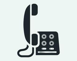 Phone Call Icon, Old Telephone Icon, Calling Phone, Technology Device, Contact Information, Communication Symbol, Support, Chat, Trendy Black Sign Isolated On White Background Vector Illustration