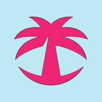 Palm tree silhouette icon. simple flat vector illustration