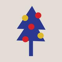 Navidad árboles, pinos para saludo tarjeta, invitación, bandera, web. nuevo años y Navidad tradicional símbolo árbol con guirnaldas, ligero bulbo, estrella. invierno día festivo. íconos colección vector