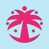 Palm tree silhouette icon. simple flat vector illustration