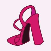 alto tacones zapato vector icono, De las mujeres zapato glifo icono. símbolo, logo ilustracion.mujer Zapatos vector íconos aislado en rosado fondo.moda calzado diseño.