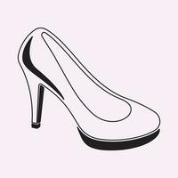 high heels Outline style vector design element, Pumps black line icon. Pictogram for web page, mobile app, promo. UI UX GUI design element. Editable stroke. illustration