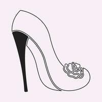 alto tacones contorno estilo vector diseño elemento, zapatillas negro línea icono. pictograma para web página, móvil aplicación, promoción. ui ux gui diseño elemento. editable ataque. ilustración