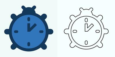 nuevo estilo término análogo reloj plano vector icono. símbolo de hora gestión, cronómetro con hora, minuto, y segundo flecha. sencillo ilustración aislado en un blanco antecedentes.