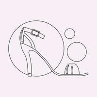 high heels Outline style vector design element, Pumps black line icon. Pictogram for web page, mobile app, promo. UI UX GUI design element. Editable stroke. illustration