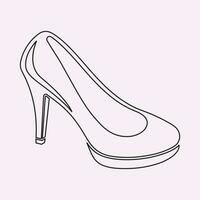 high heels Outline style vector design element, Pumps black line icon. Pictogram for web page, mobile app, promo. UI UX GUI design element. Editable stroke. illustration