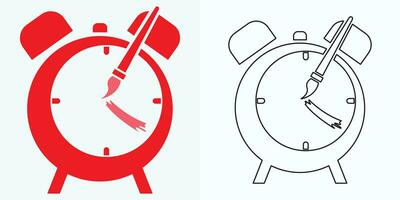 nuevo estilo término análogo reloj plano vector icono. símbolo de hora gestión, cronómetro con hora, minuto, y segundo flecha. sencillo ilustración aislado en un blanco antecedentes.