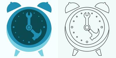 nuevo estilo término análogo reloj plano vector icono. símbolo de hora gestión, cronómetro con hora, minuto, y segundo flecha. sencillo ilustración aislado en un blanco antecedentes.