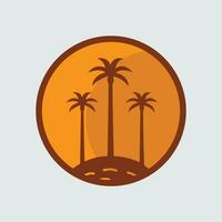 Palm tree silhouette icon. simple flat vector illustration