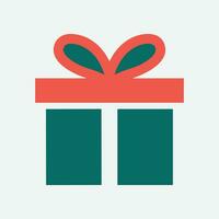 gift box wrapped in a ribbon with a bow. A simple image of a closed box. Empty texture. Isolated vector on a pure white background