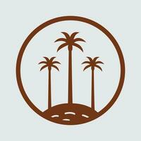 Palm tree silhouette icon. simple flat vector illustration