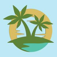 Palm tree silhouette icon. simple flat vector illustration