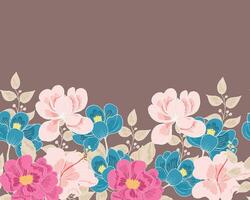 Hand Drawn Tropical Flower Seamless Background vector