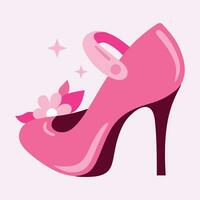 High heels shoes vector icon. filled flat sign for mobile concept and web design. Women shoe glyph icon. Symbol, logo illustration. Vector graphics,  with pink high heels