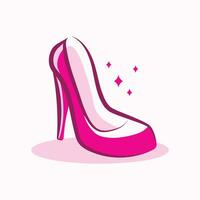 High heels shoes vector icon. filled flat sign for mobile concept and web design. Women shoe glyph icon. Symbol, logo illustration. Vector graphics,  with pink high heels