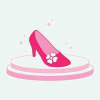 High heels shoes vector icon. filled flat sign for mobile concept and web design. Women shoe glyph icon. Symbol, logo illustration. Vector graphics,  with pink high heels