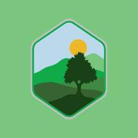 Illustrations of mountains and nature with minimalist designs are suitable for natural themes vector