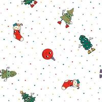 Christmas seamless pattern. Kawaii Christmas trees. Design for fabric, textile, wallpaper, packaging. vector