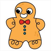 Cute gingerbread in retro style. vector