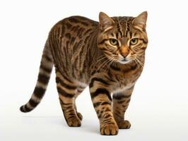 awesome epic photo of cat on white background national geographic style AI Generative