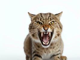 awesome epic photo of cat on white background national geographic style AI Generative