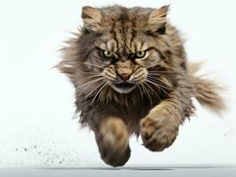 awesome epic photo of cat on white background national geographic style AI Generative