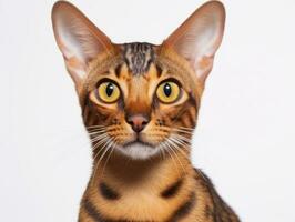 awesome epic photo of cat on white background national geographic style AI Generative