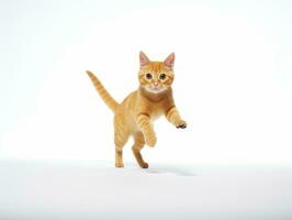 awesome epic photo of cat on white background national geographic style AI Generative