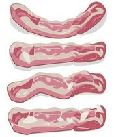 Smoked streaky bacon sliced flat design vector