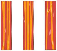 Smoked bacon sliced streaky cooked crispy straight flat design vector