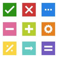 Mathematics right wrong customize square symbol icon vector