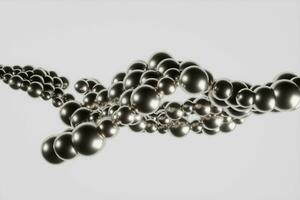 Silver shiny metal balls on grey background photo