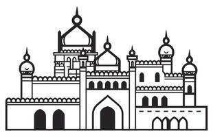 Outline Hyderabad India City Skyline with Color Buildings Isolated on White, Abstract Hyderabad Skyline with Color Landmarks. vector