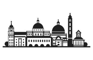 Italy City skyline silhouette, Rome Italy city skyline vector silhouette.