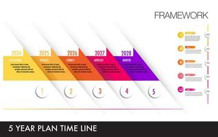 infografía modelo 5 5 paso 5 5 año plan para negocio vector