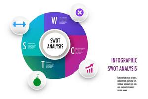 Infographic template for swot analysis for marketing can apply diagram framework vision, Modern step Timeline infographics design vector and presentation business