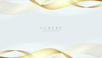 Golden wave and snowflakes on a light white background vector