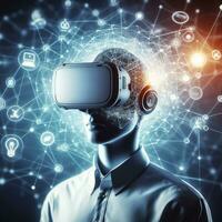 Creative design of cerebral realms AI driven virtual reality design ai generative photo